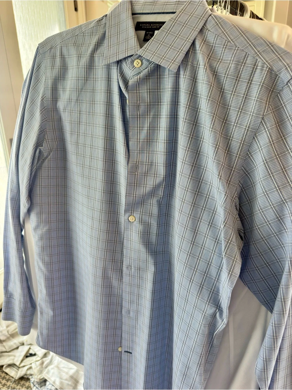 Banana Republic Blue Plaid Dress Shirt